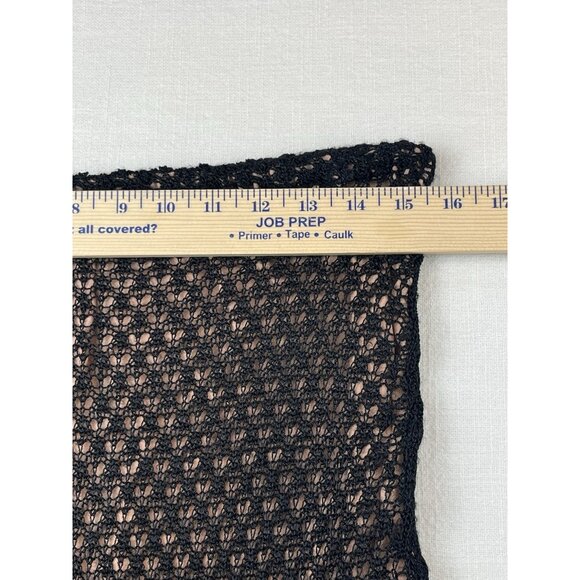 J‎ Jill Skirt Black Crochet Lace Overlay Sz Sm Midi Witchy Goth Adjustable Waist - Picture 7 of 8